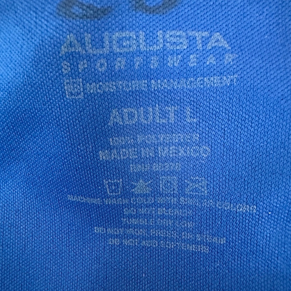 Augusta Sportswear Man's L Blue&Wite Short Sleeves Athletic Sportswear Tee Shirt - Picture 10 of 10